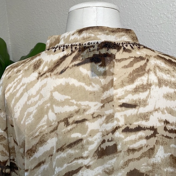 Lane Bryant semi sheer animal print blouse - Picture 7 of 11